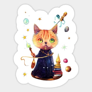 A villain cat wizard Sticker